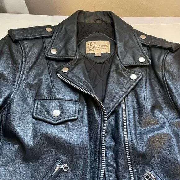 Vintage Berman's Leather 80's Motorcycle Jacket Size Small - Picture 11 of 16